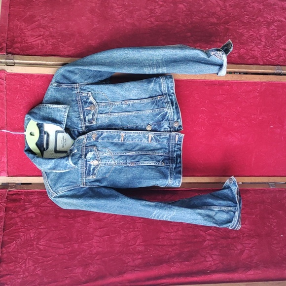 Abercrombie & Fitch cropped jean jacket Sz Small - Picture 1 of 7
